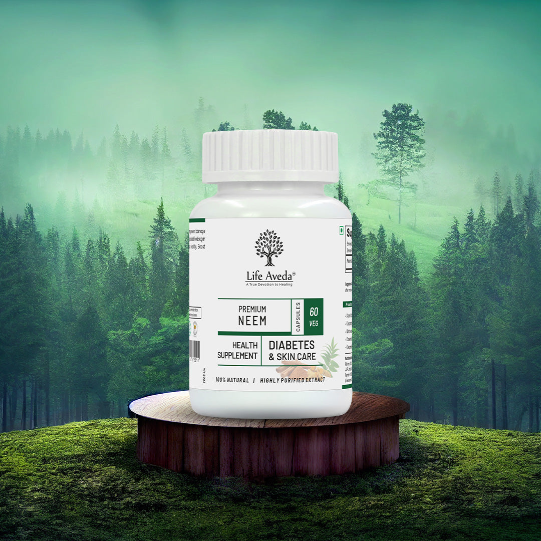 Ayurvedic Neem Capsules (60) | Natural Neem Herbal Supplement | Life Aveda